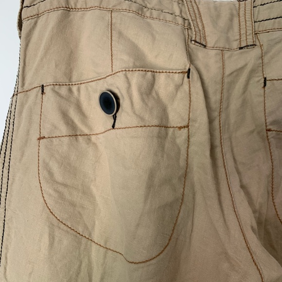 Free People Lightweight Khaki Flare Pants 6 8 - Picture 10 of 10